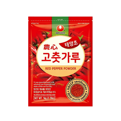 Nongshim Chilipulver Grob Rot 1 Kg im Beutel mit zip verschluss