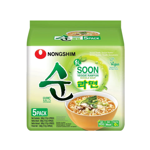 Nongshim Instantnudeln Soon Veggie Ramyun 5 x 112 g