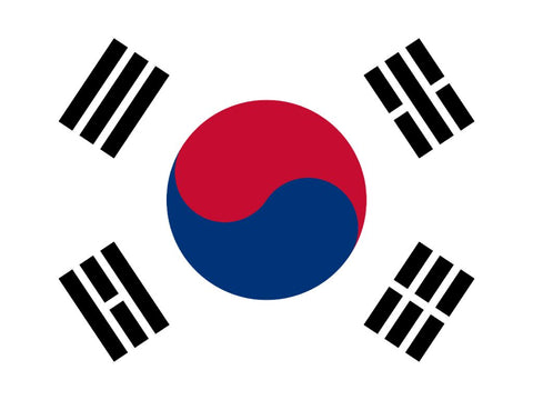 Flagge und Lebensmittel aus Korea